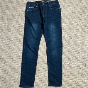7 For All Mankind Blue Straight-Leg Jeans